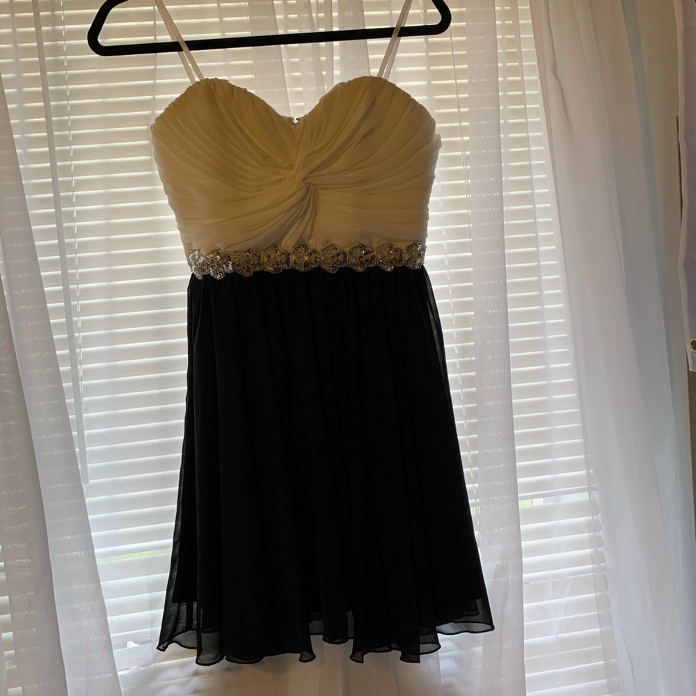 Black and white homecoming dress